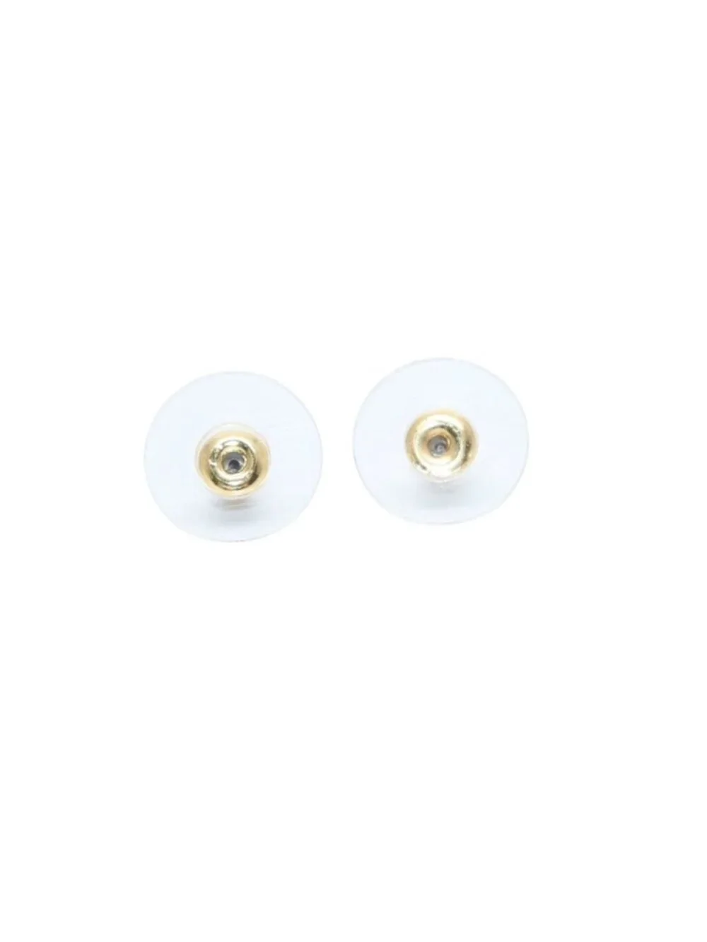 Chanel Earrings CC Logo Square Button Orange Gold